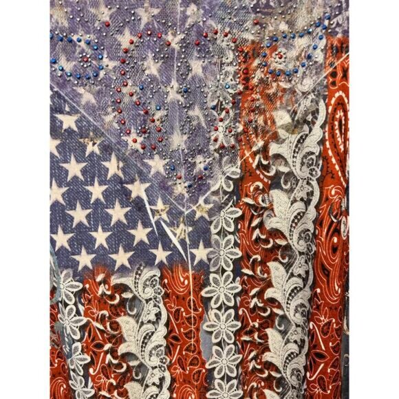 Unity world wear flag lace dress short sleeve women's size XL - Picture 4 of 6